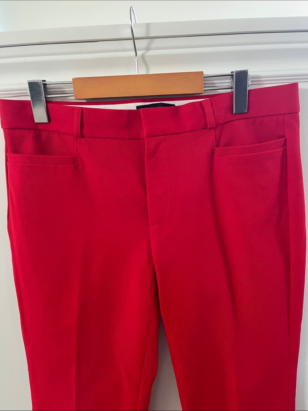 Banana Republic Sloan Red Tailored Straight-Leg Trousers Size 8 - Picture 4 of 13